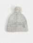 Gorro Romántico Gorro Tejido Con Pompón - Gris Claro