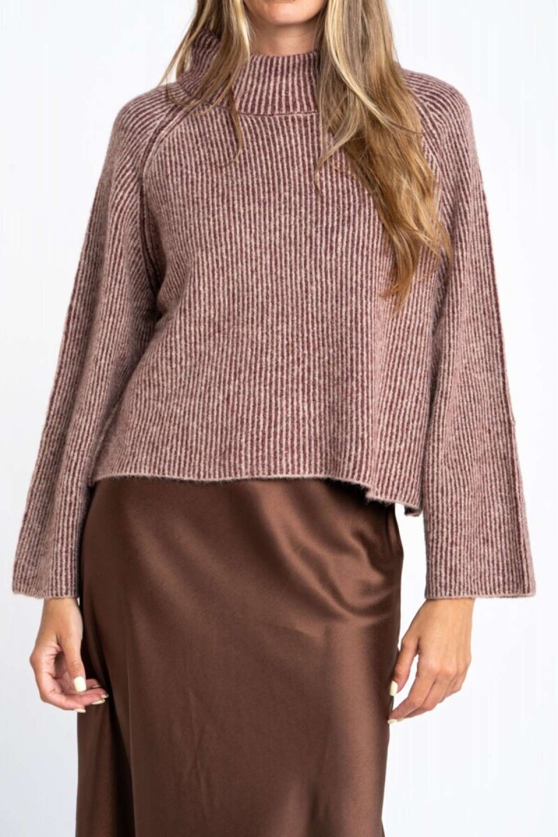 Sweater Medio Cierre - Burdeos 