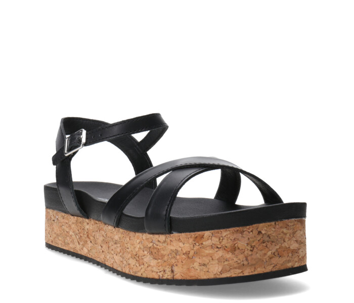 Sandalia con plataforma Preto
