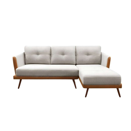 Sofa Con Chaise Triunfo 3 Cuerpos Marrion y beige Chaise Izquierdo