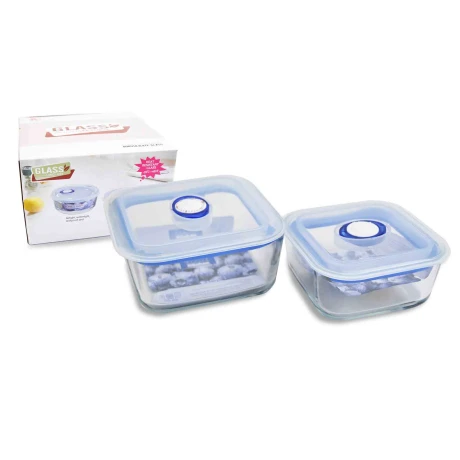 RECIPIENTE VIDRIO C/TAPA X2 RECIPIENTE VIDRIO C/TAPA X2