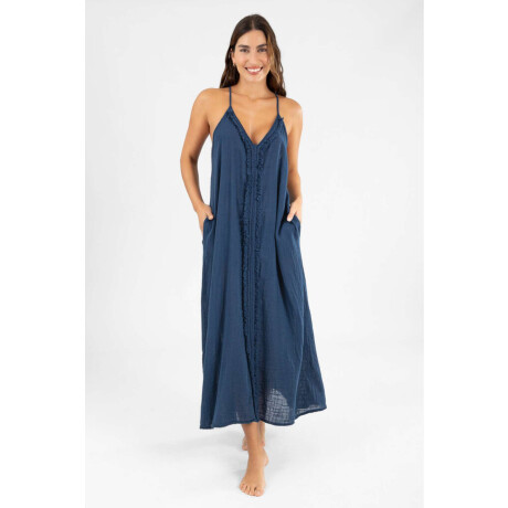 Vestido desflecado toscana Dark night solid