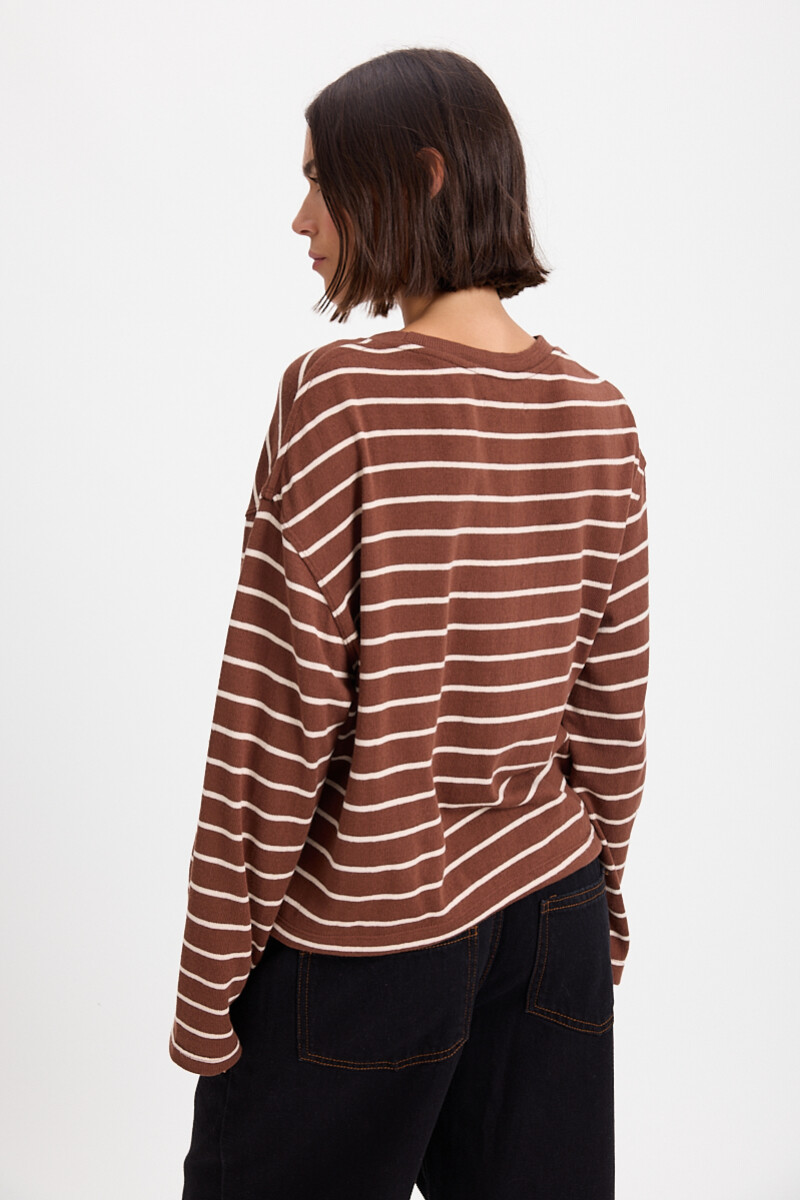 Tshirt Duo Marron/Beige