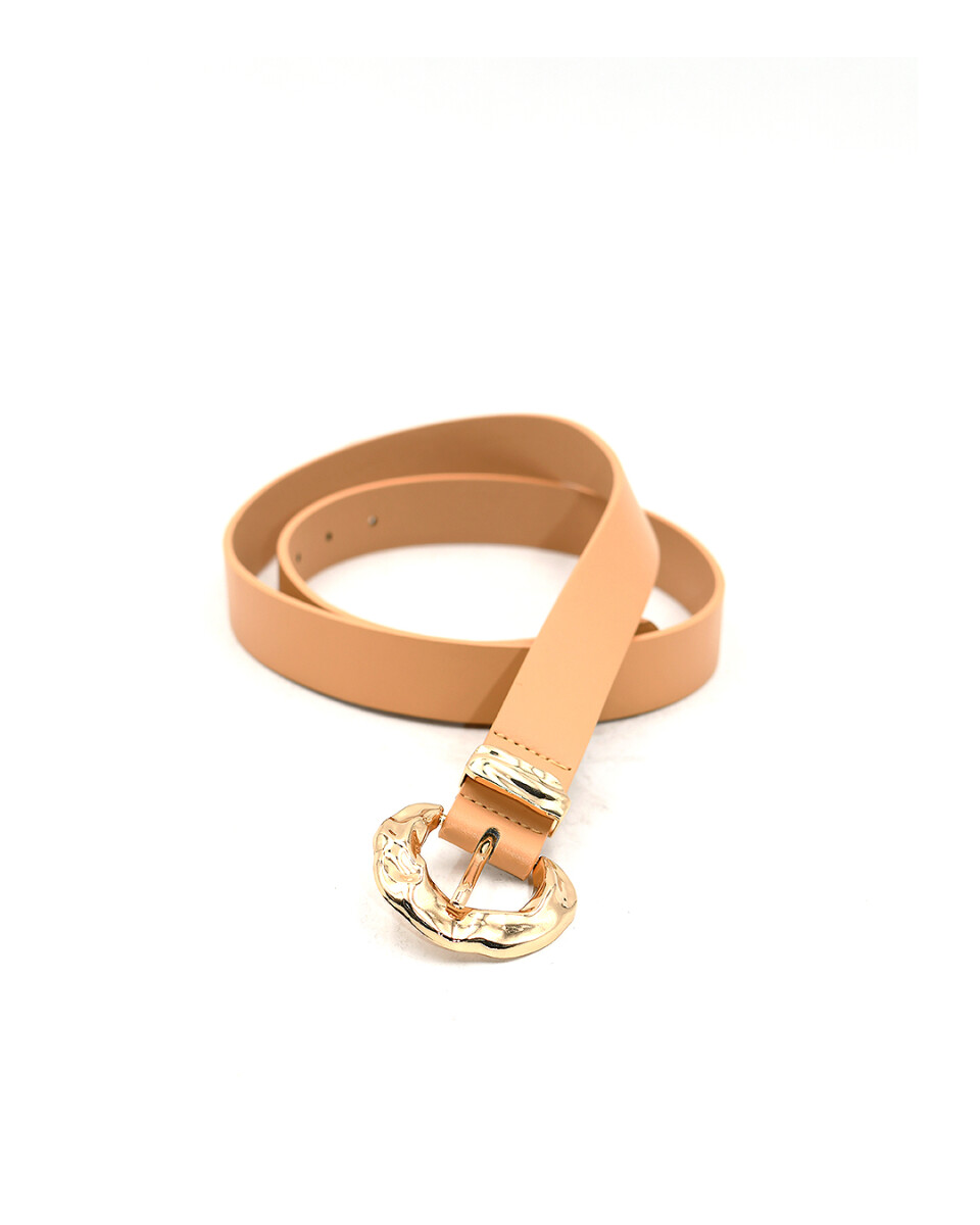 CINTO CON HEBILLA IRREGULAR - TOSTADO 