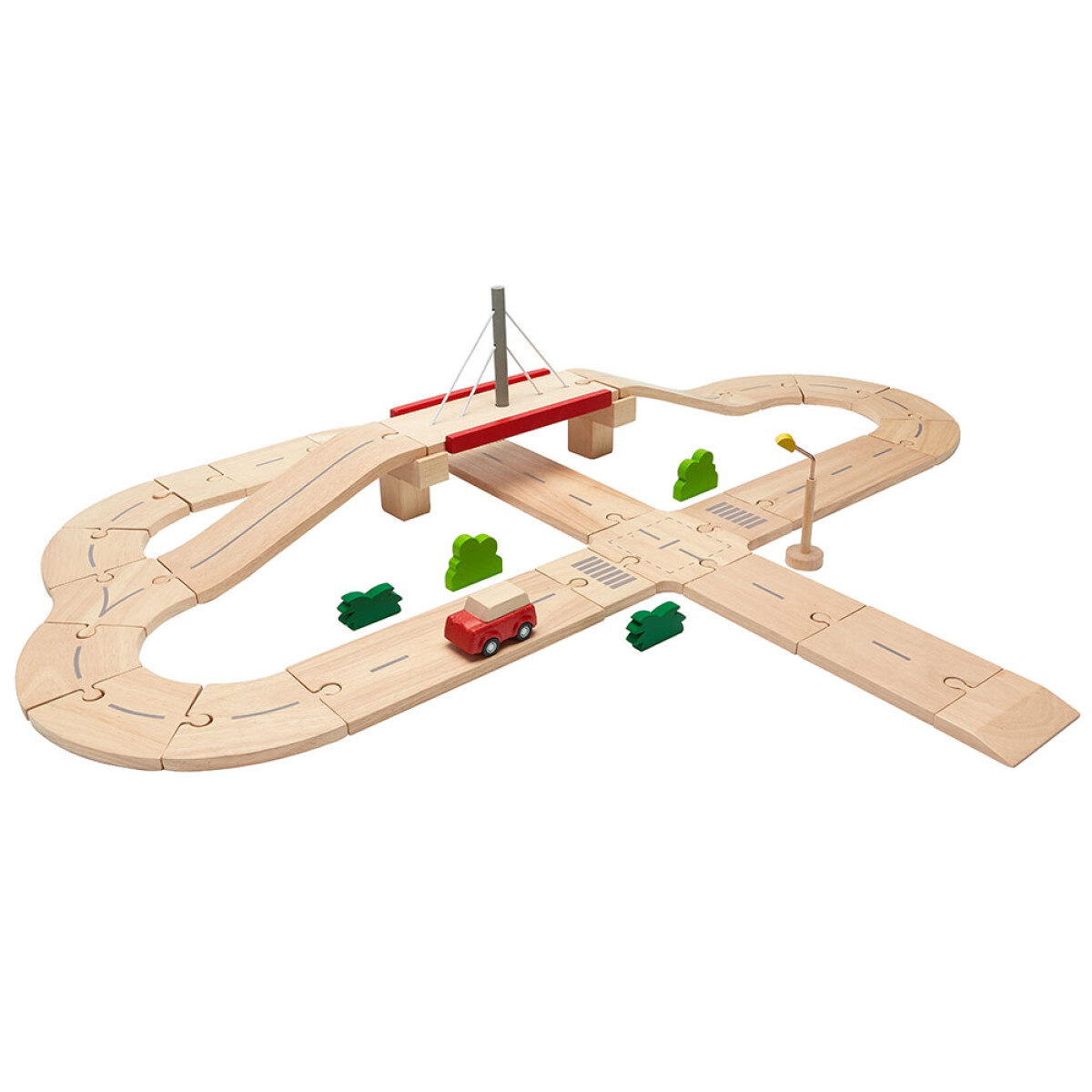 CARRETERA DE MADERA DE PLAN TOYS 