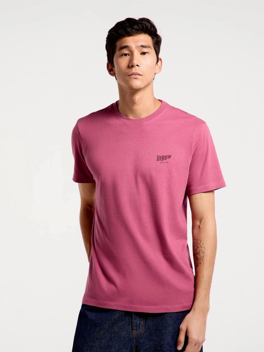 CAMISETA CON ESTAMPA MODELO REGULAR - ROSA 