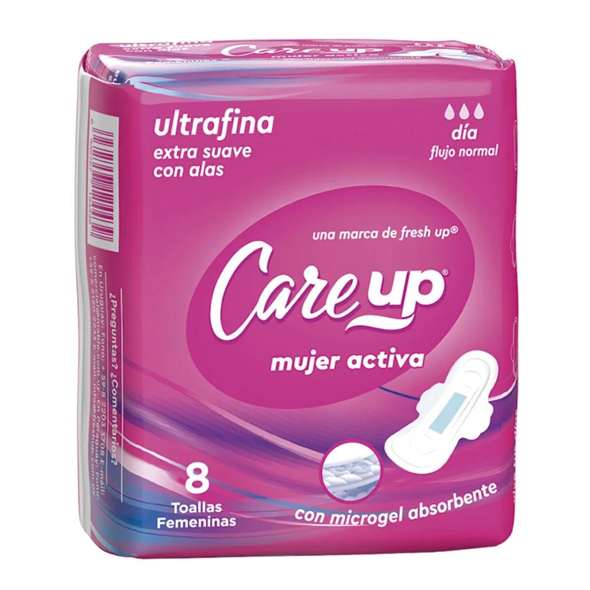 TOALLAS FEMENINAS CARE UP DIA X 8 UNIDADES 