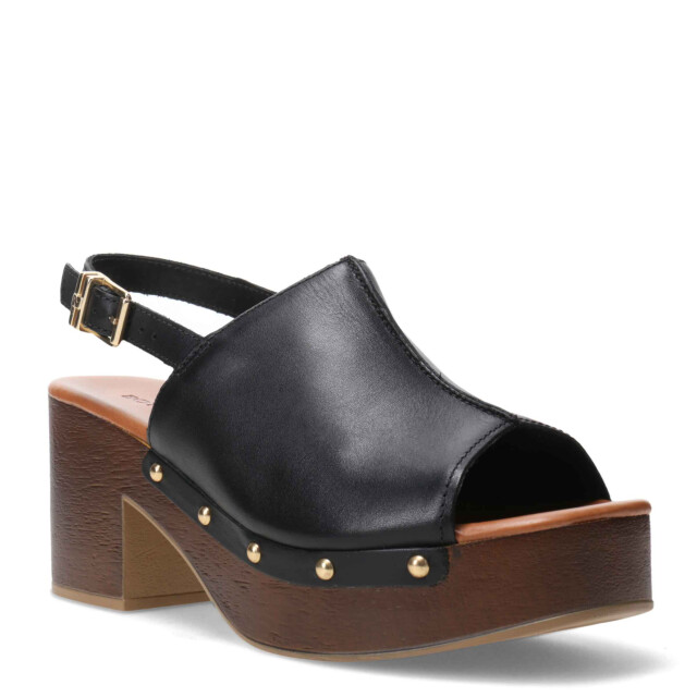 Sandalia de Mujer Bottero con taco alto y plataforma Negro