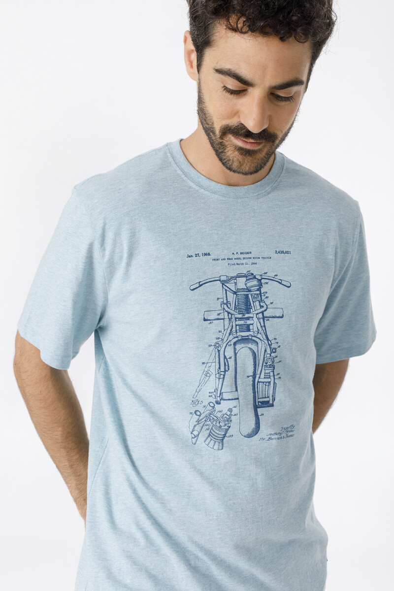 T-SHIRT RACING - CELESTE MELANGE 