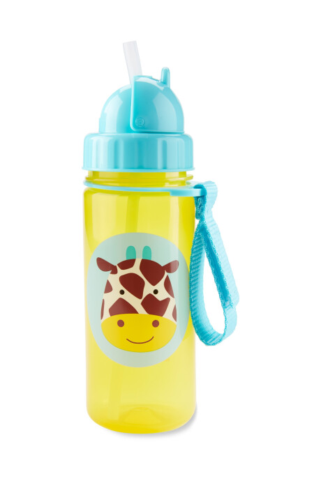 Botella con sorbito diseño jirafa Sin color
