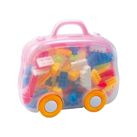 Set de Bloques de Construcción en Valija Viajera 90 Piezas Rosa