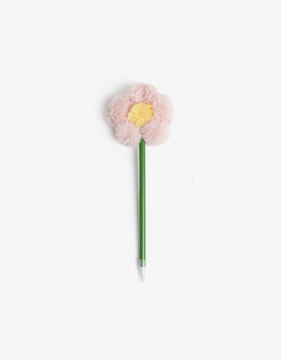 Lapicera Con Flor De Peluche 