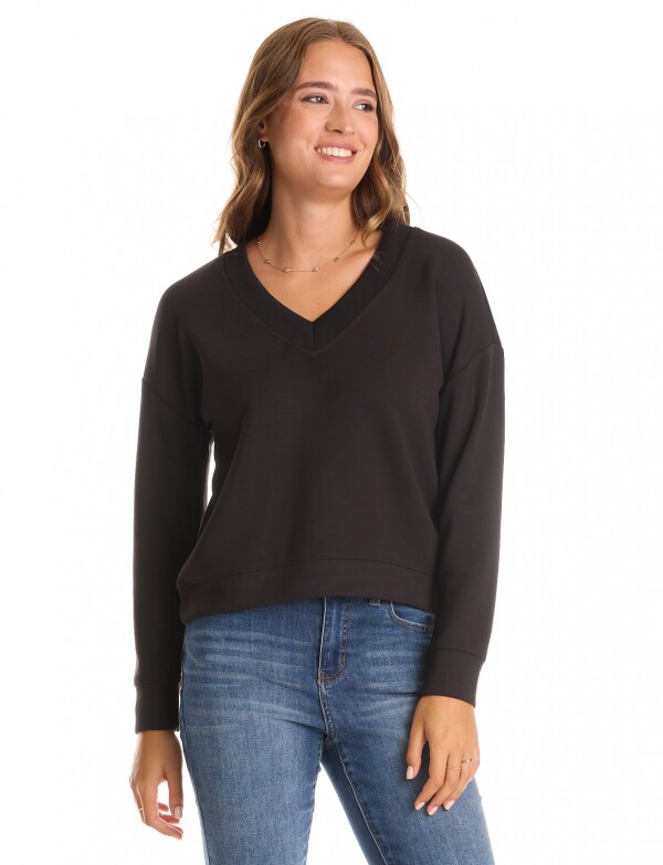 Buzo Modal Esc V NEGRO