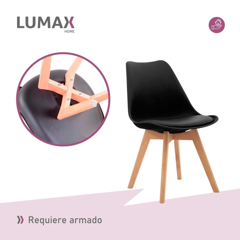 Silla Eames acolchonada con patas de madera Silla Eames acolchonada con patas de madera