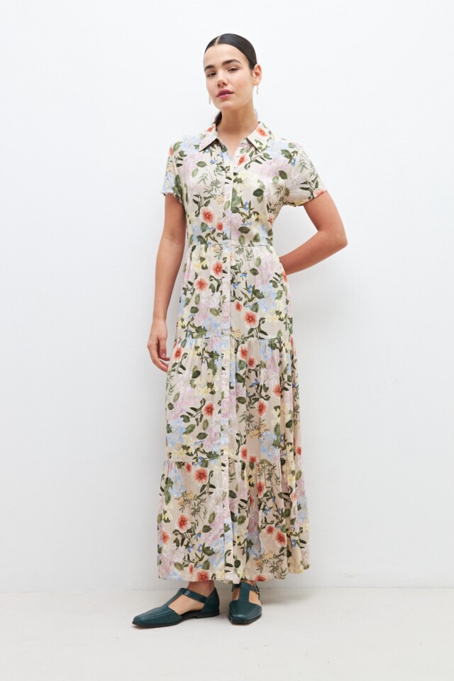 Maxi vestido estampado multicolor