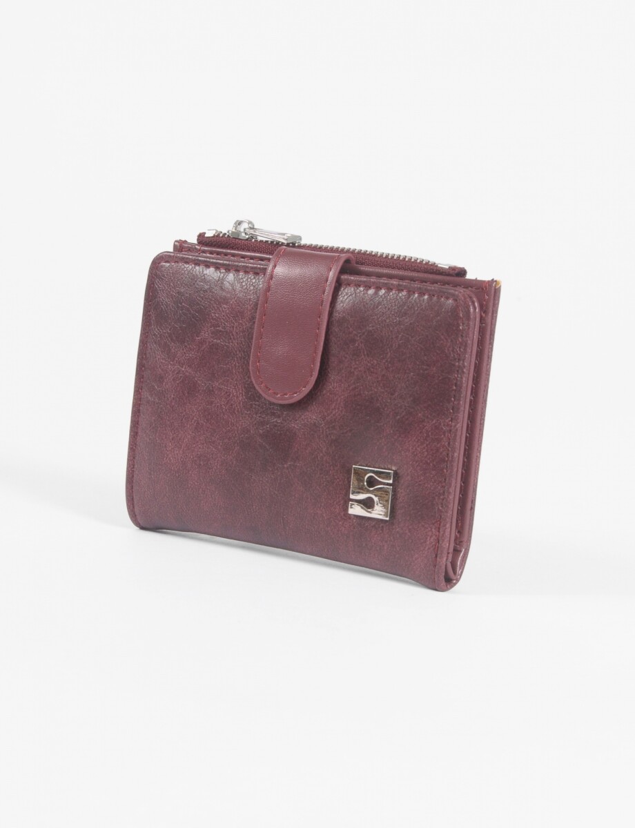 Tarjetero monedero con broche - bordo 