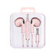 Auriculares de cable rosa