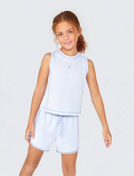 CONJUNTO INFANTIL CON SHORT CELESTE