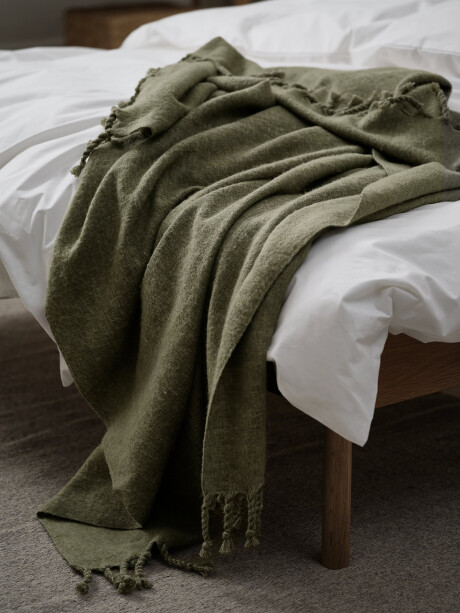 Manta throw REINFANN 130x170 verde lana mezcla Manta throw REINFANN 130x170 verde lana mezcla