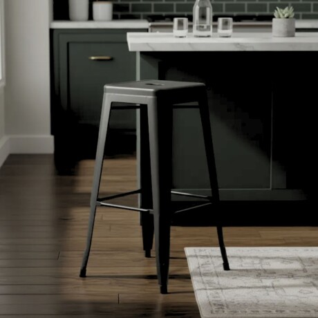 Taburete Tolix Hogar Pub Muebles Negro