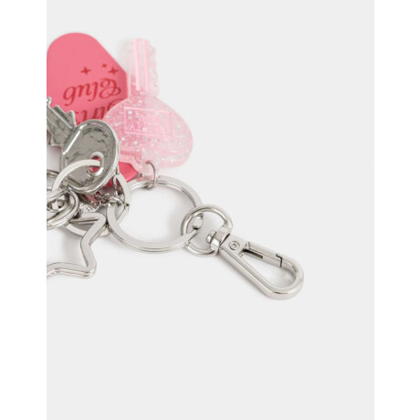 Llavero Y Charm De Relicario Rosa Claro