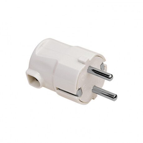 Adaptador Ficha Macho Schuko 90º Tierra 16 Amp BLANCA VIVION Adaptador Ficha Macho Schuko 90º Tierra 16 Amp Blanca Vivion