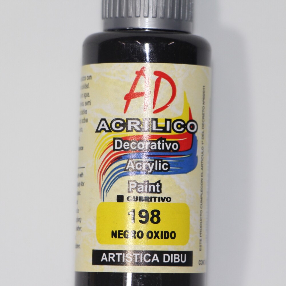 PINTURA ACRILICA ARTISTICA DIBU 60 ML. DIFERENTES COLORES COLOR NEGRO OXIDO 198
