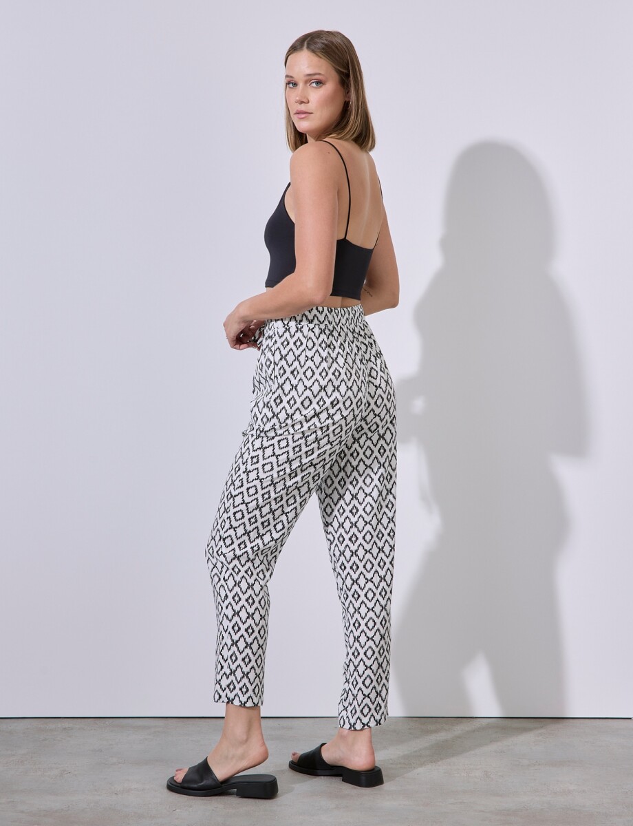 Pantalon Printed - Blanco/negro 