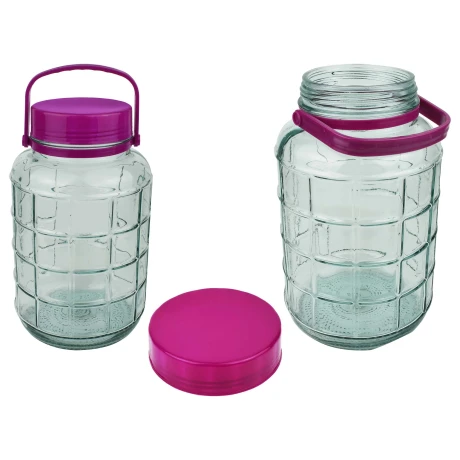 FRASCO VIDRIO 5LT LABRADO CUADROS C/ASA Y TAPA PLASTICO 29X17CM 24791 FRASCO VIDRIO 5LT LABRADO CUADROS C/ASA Y TAPA PLASTICO 29X17CM 24791