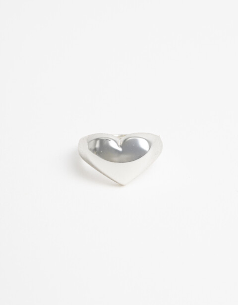 Anillos Medianos y Grandes Metal Anillo Metal Corazón - Plateado