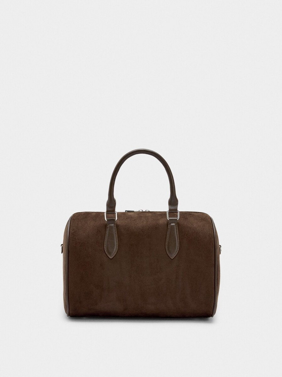 Bolso Tote Con Efecto Piel M - marron 