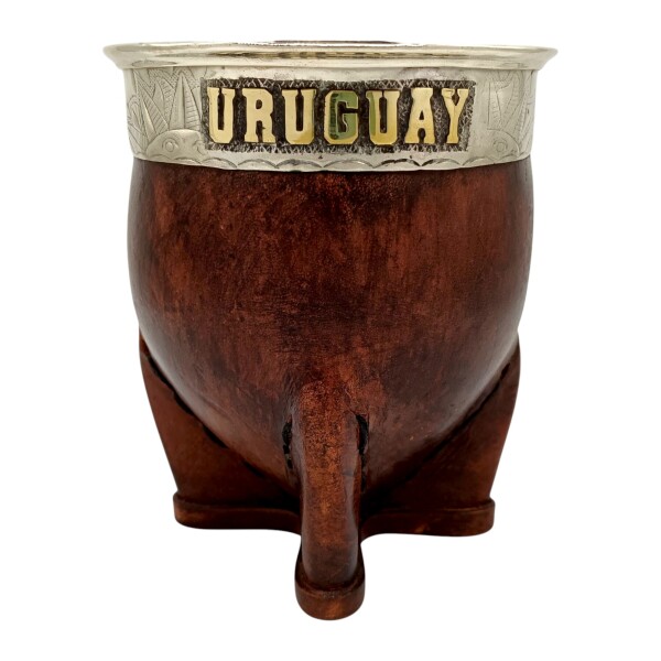 Mate Imperial URUGUAY con apliques en bronce - ALPACA - 32 marrónuniforme
