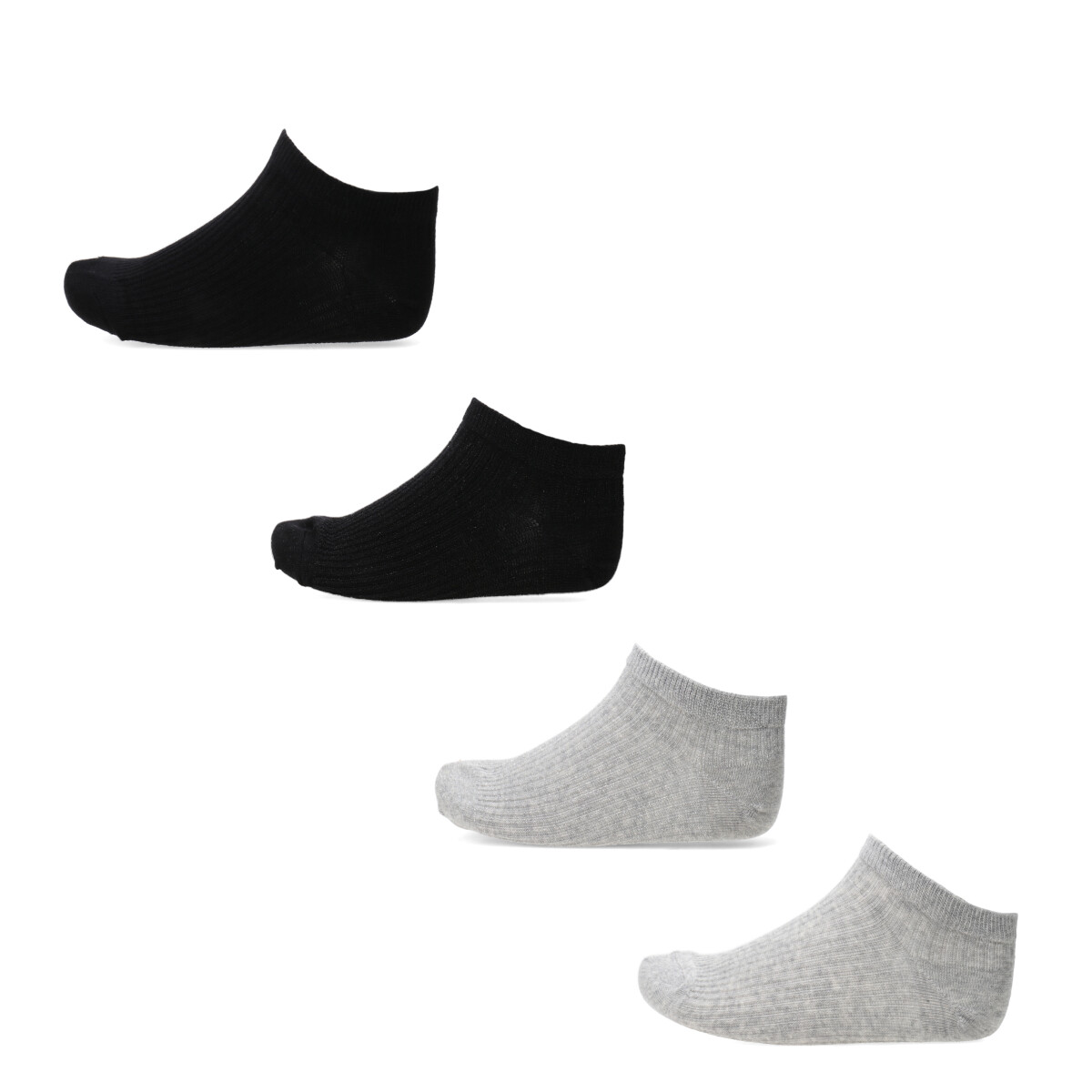 Medias Miss Carol pack x4 - Gris - Negro 