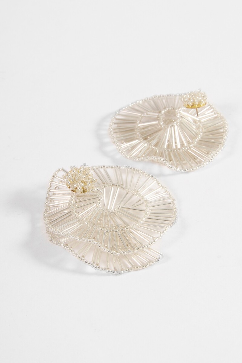 Caravanas party mostacillas plateado