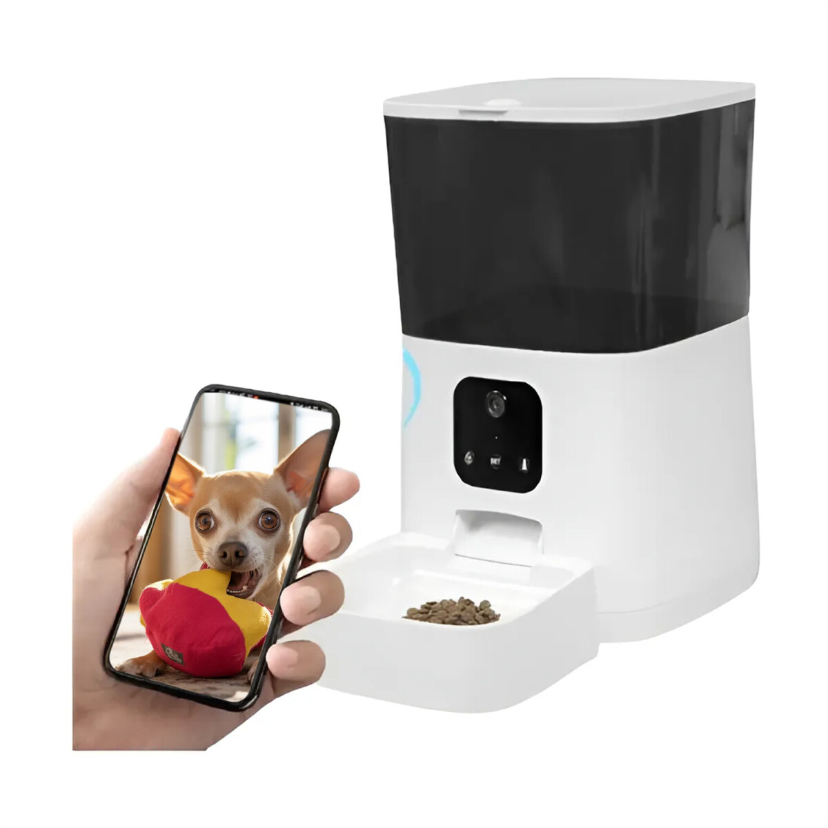Alimentador Para Mascotas, Dispensador Alimento Smart Con Cámara 6l - ALIMENTADOR SMART PL C/CAMARA JKQA003 