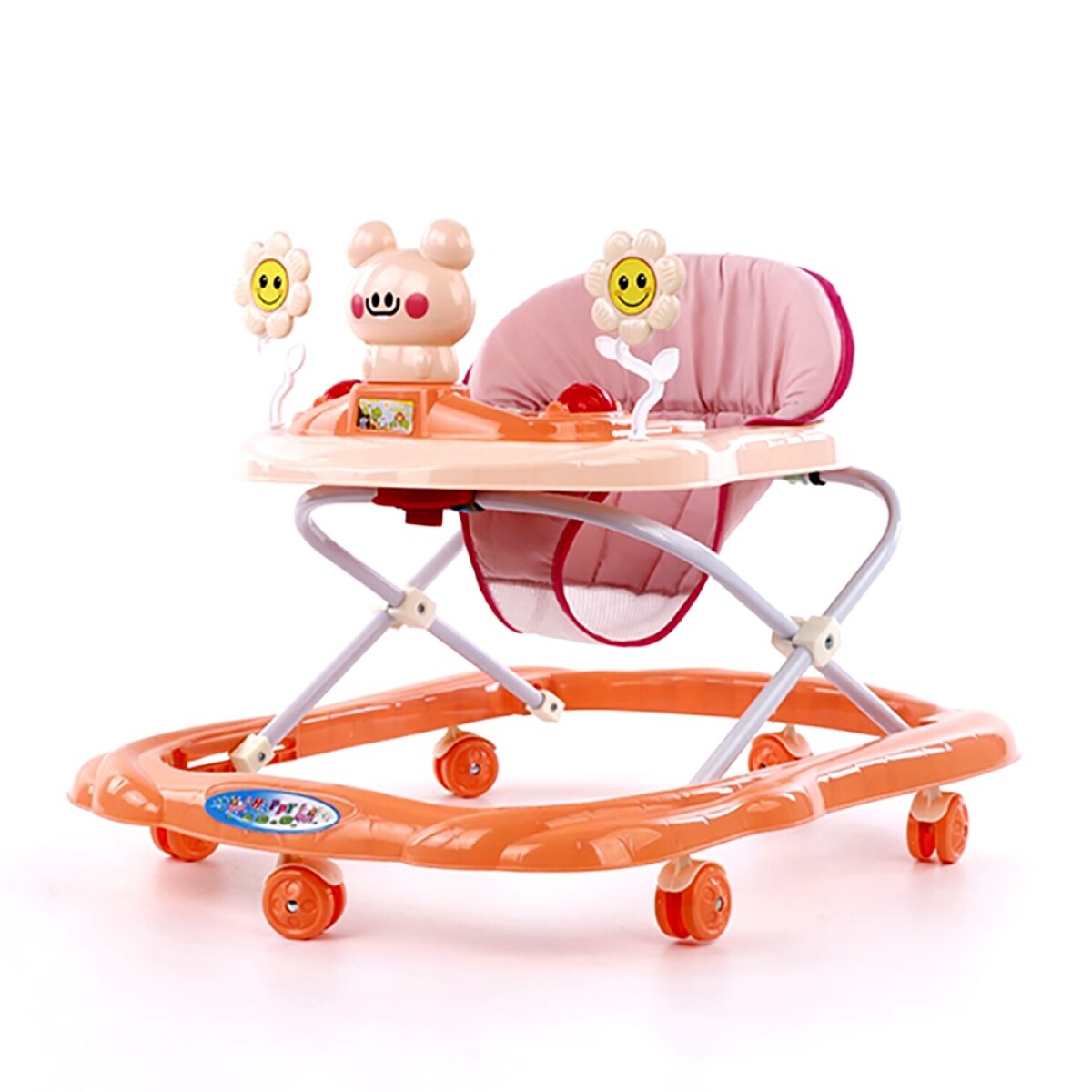Andador Caminador p/ Bebé Plegable y Portable con Accesorios - Naranja 