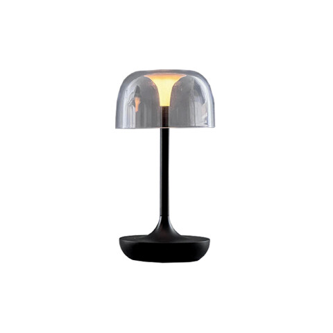 Lámpara de mesa negra LED inalám. USB cálida dimm AI9856