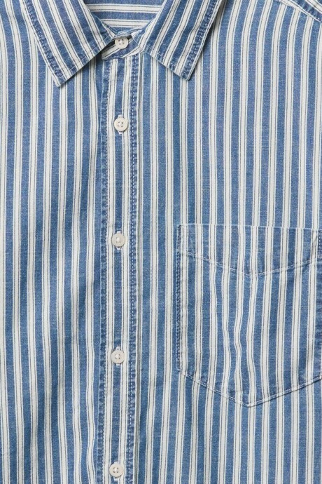 Camisa De Jean A Rayas Hombre Blue Variegated Stripe