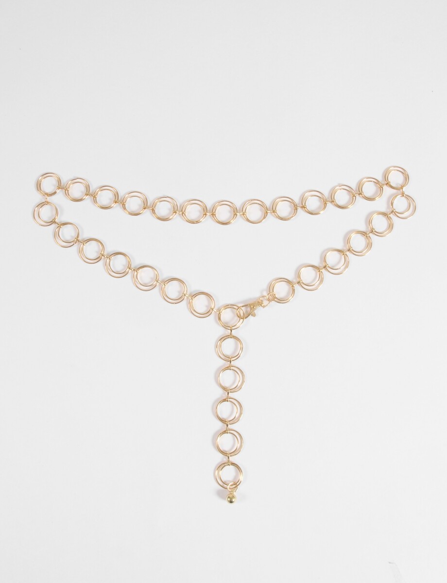 Cinturón metálico aros dobles - dorado 