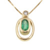 Colgante con cadena de oro amarillo 18k con brillante y esmeralda N2950 Colgante con cadena de oro amarillo 18k con brillante y esmeralda N2950