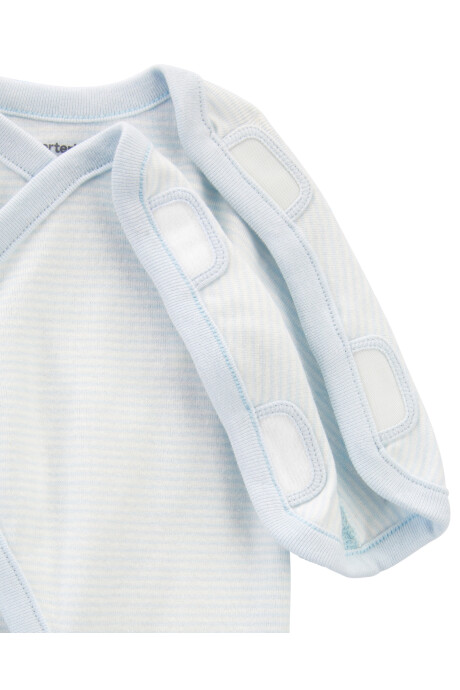 Pijama una pieza de algodón, para prematuros, azul Sin color
