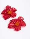 Aros Colgantes Cortos Resina Aros Colgantes Cortos Flores - Coral Medio