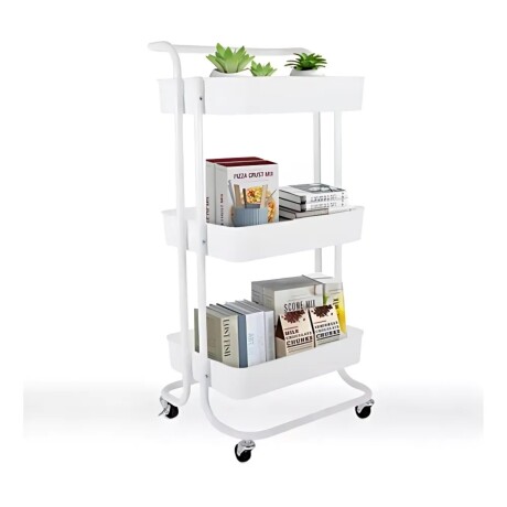 Carrito Organizador 3 Niveles Multiuso con Ruedas Blanco