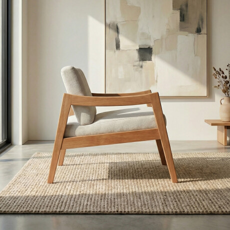 Butaca Lunna - Tela Rústica 557 (Beige)