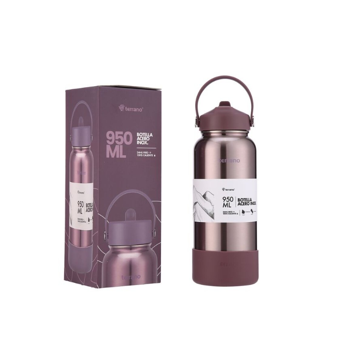 Botella Térmica Terrano con Pico 950mL. - LILA-METALIZADO 