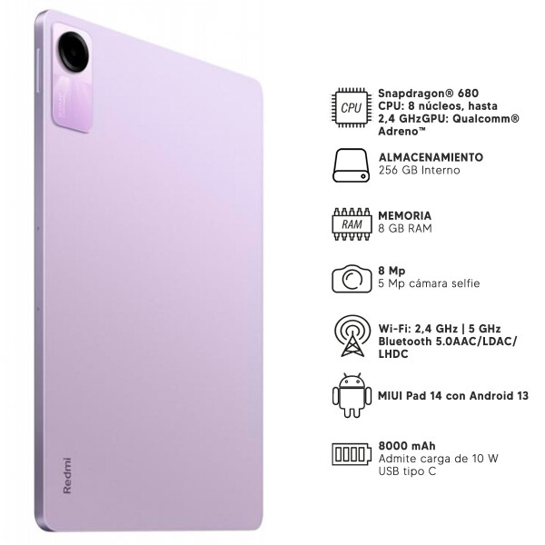 Tablet Xiaomi Redmi Pad Se 8/256 Gb VIOLETA