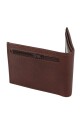 Billetera de cuero con cierre Marrón