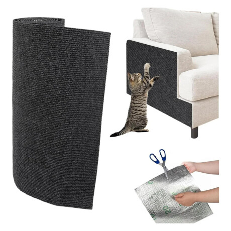 Rascador Gato Adhesivo 100x30cm Protector Muebles Sofá Pared Gris Oscuro
