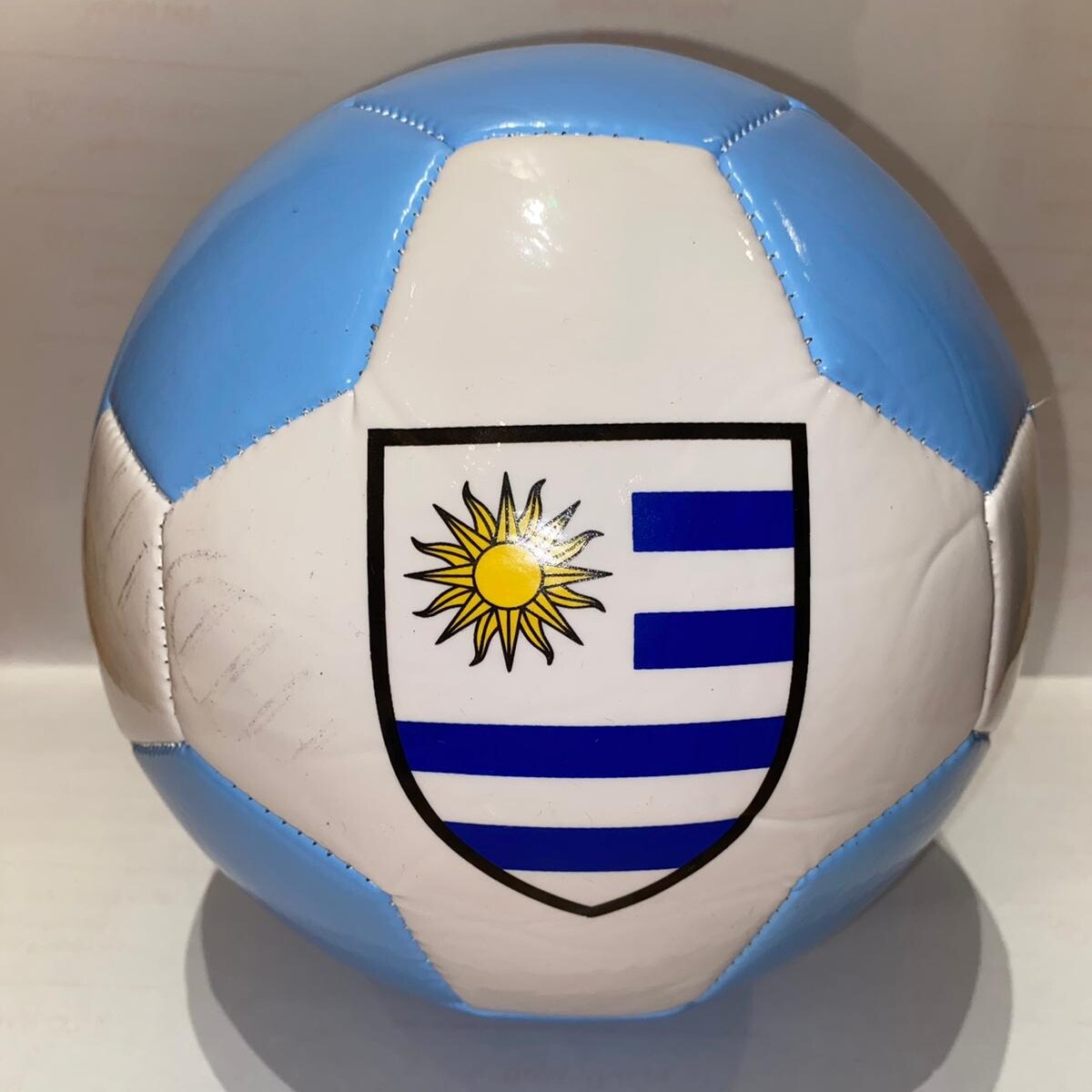 Pelota Uruguay Num 5 blanca celeste - S/C 
