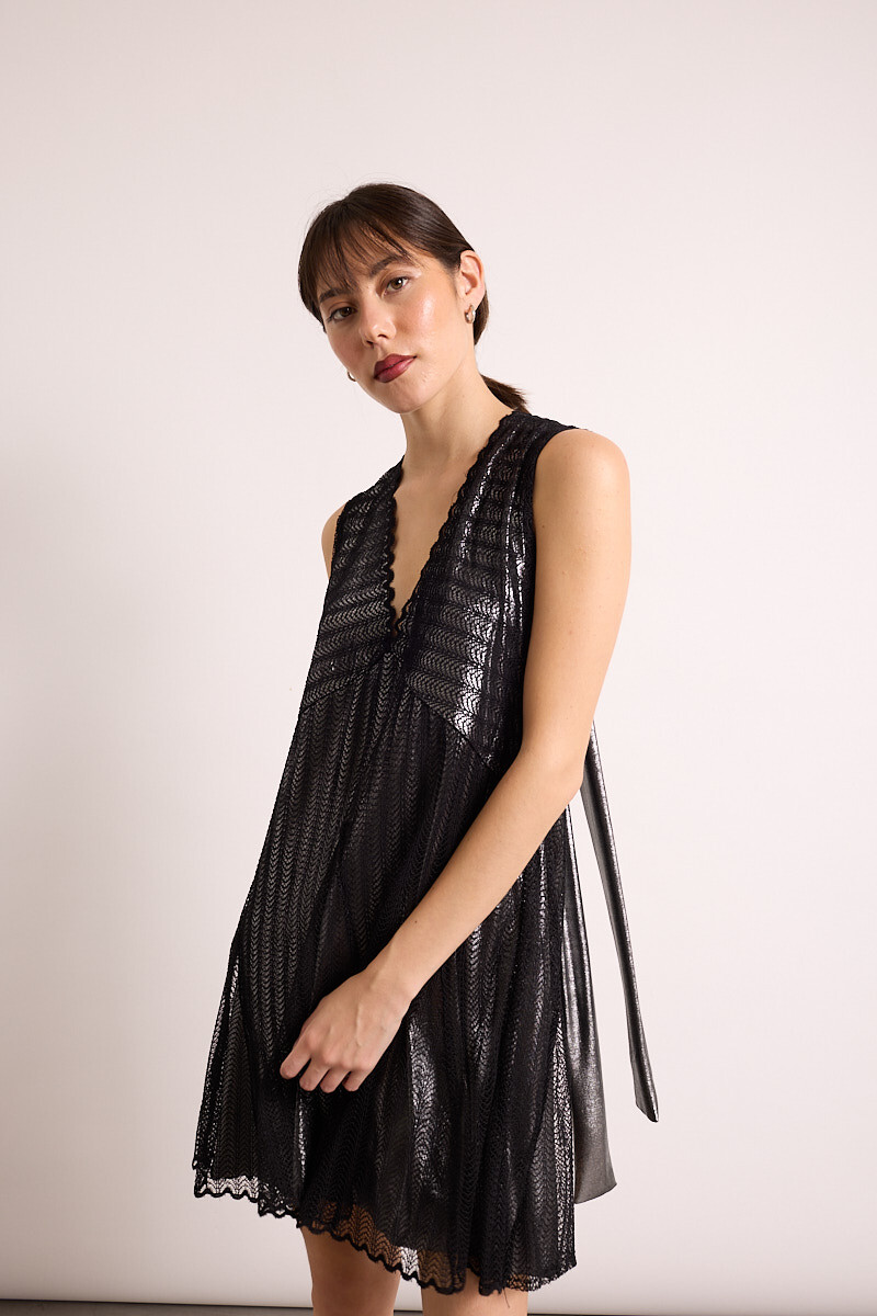 Vestido Mambo - Negro Plata 